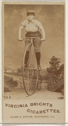 Card 55, from the Girl Cyclists series (N49) for Virginia Brights Cigarettes