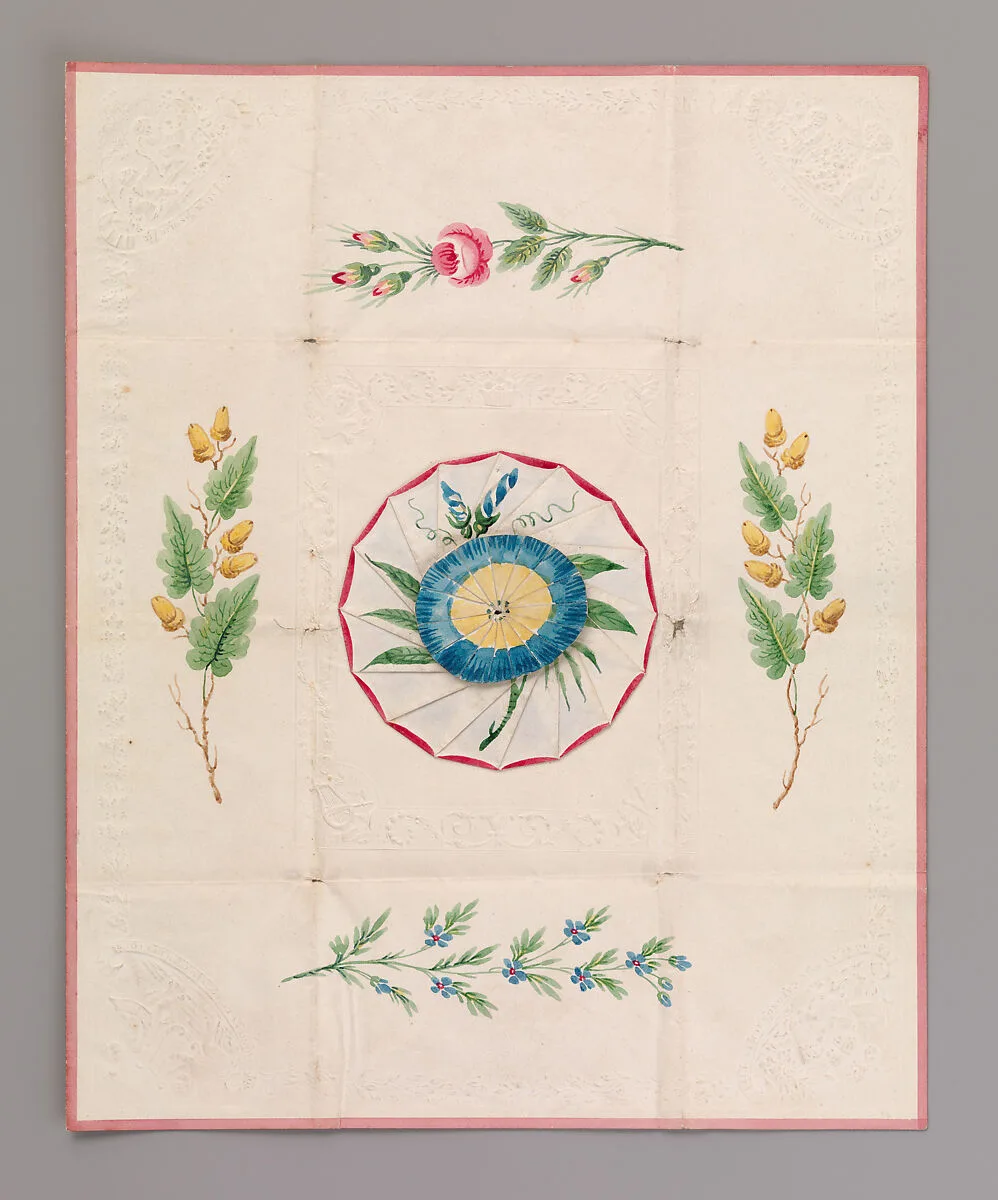 Cobweb Valentine with Morning Glory — Anonymous, British, 19th century