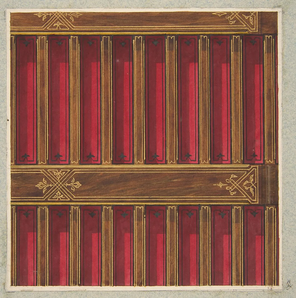 Design for the decoration of a beamed ceiling — Jules-Edmond-Charles Lachaise|Eugène-Pierre Gourdet