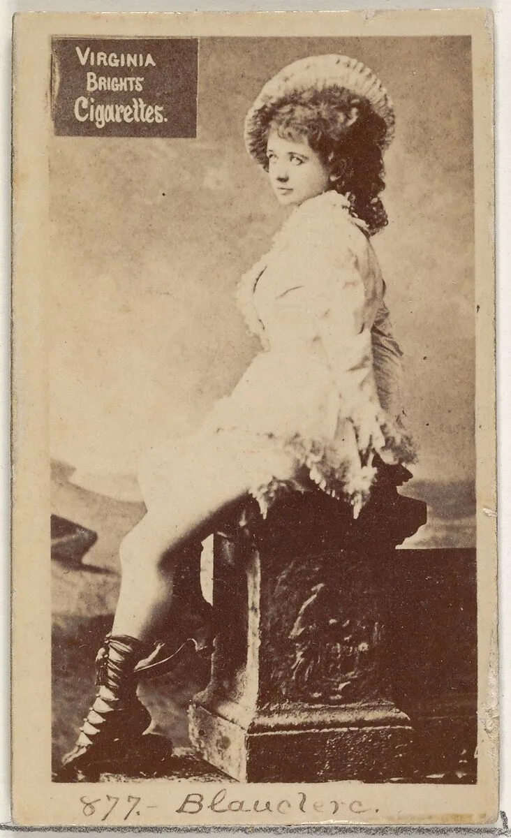 Card 877, Blauclerc, from the Actors and Actresses series (N45, Type 2) for Virginia Brights Cigarettes — Allen & Ginter