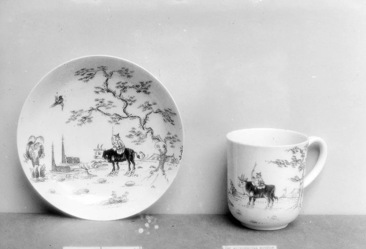 Cup and Saucer — Worcester Factory