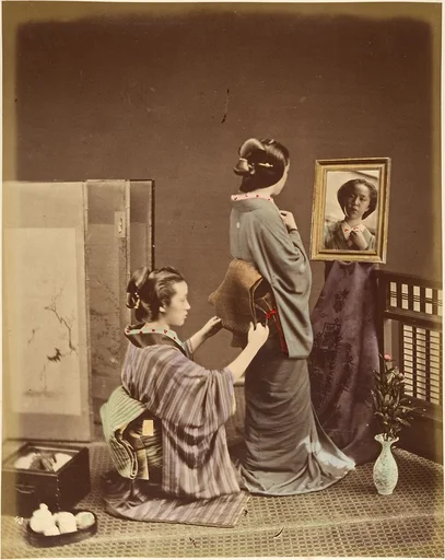 [Two Japanese Women in Traditional Dress]