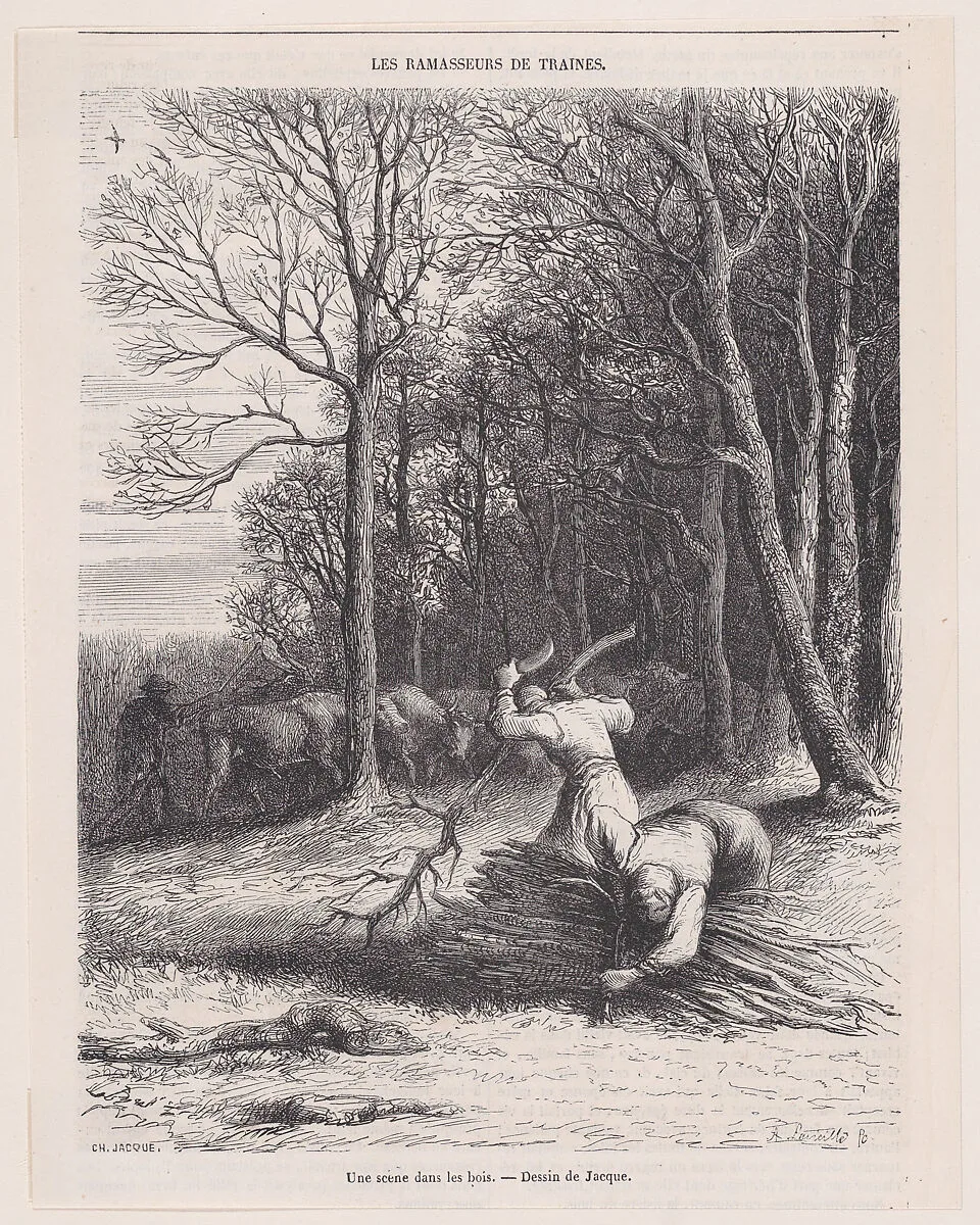 A Scene in the Woods, from "Le Magasin Pittoresque" — Charles Jacque|Jacques-Adrien Lavieille
