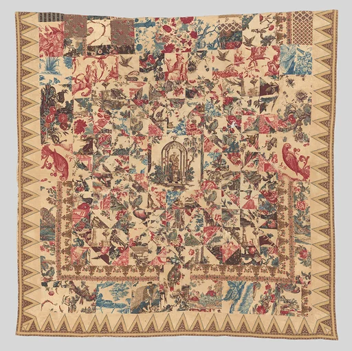 Pieced and quilted coverlet