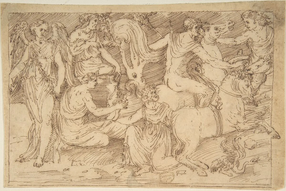 Drawing of Bas-Relief — Anonymous, Italian, 16th century