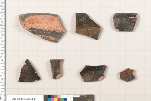 Terracotta fragments of a kylix (drinking cup)