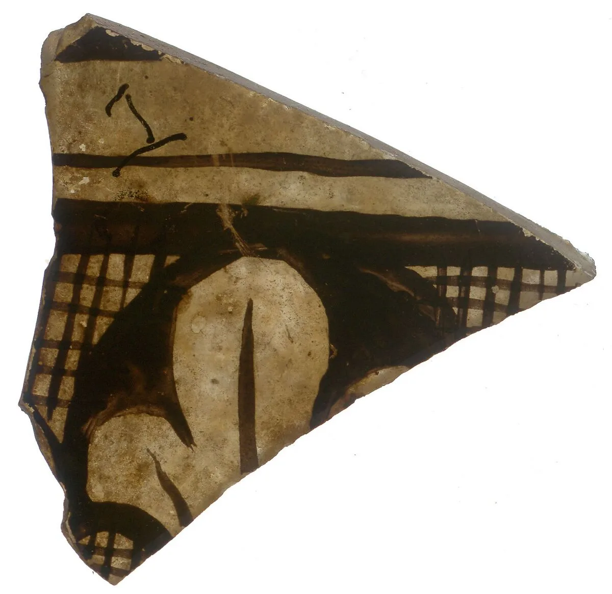 Grisaille Fragment with Plant Motif — Unknown