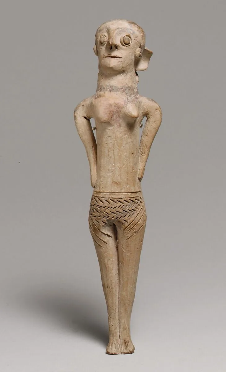 Terracotta statuette of a woman — Unknown