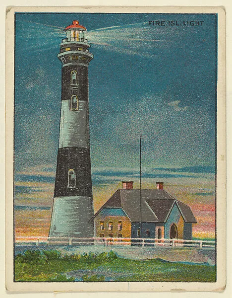 Fire Island Light, from the "Lighthouse Series" (T77), issued with Hassan Cigarettes by the American Tobacco Company — American Tobacco Company