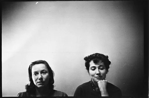 [Three 35mm Film Frames: Alice Morris and Jane Ninas, New York City]