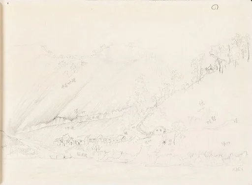 現代 謝稚柳 山水畫稿 冊頁|Landscape