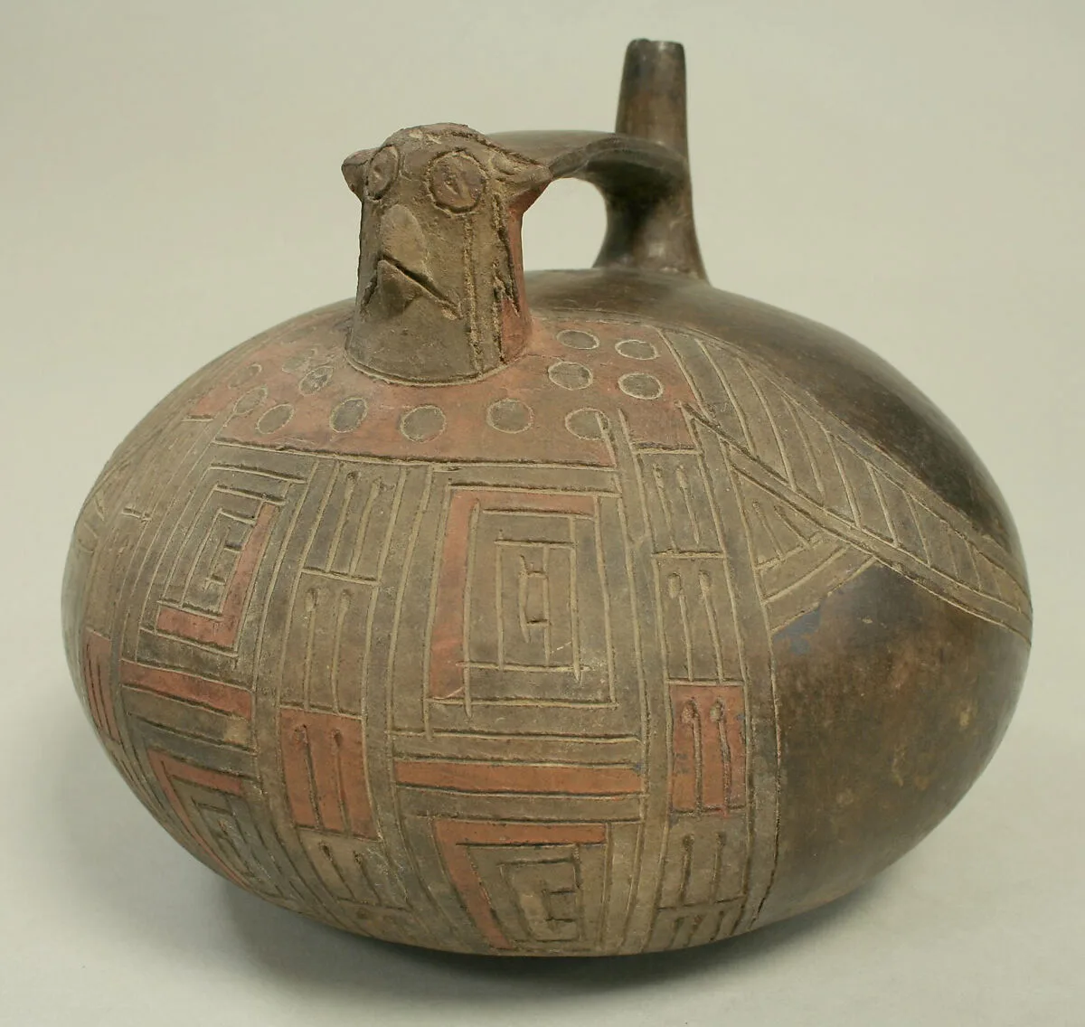 Double Spout and Bridge Bottle with Falcon — Unknown
