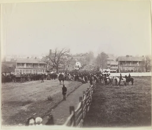 Procession of Troops and Civilians on Way to Dedication of Soldiers' National Cemetery, Gettysburg, Pennsylvania