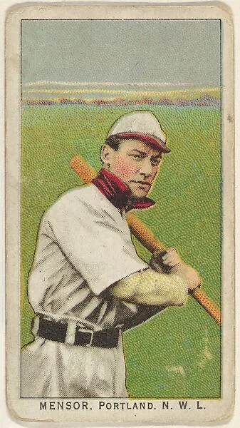 Mensor, Portland, Northwestern League, from the "Obak Baseball Players" set (T212), issued by the American Tobacco Company to promote Obak Mouthpiece Cigarettes — American Tobacco Company