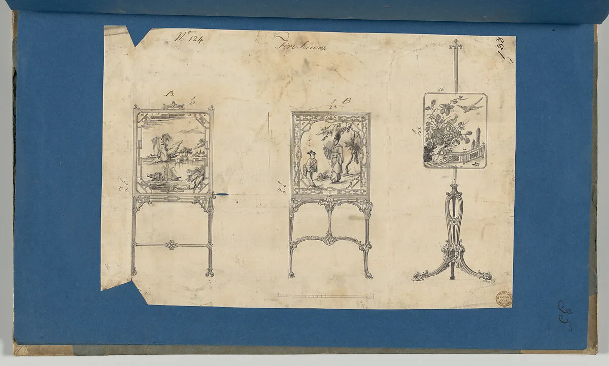 Fire Screens, in Chippendale Drawings, Vol. I — Thomas Chippendale