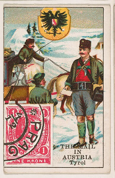 The Mail in Austria, bakery card from the Stamps and Mail Carriers of All Nations series (D73), issued by the Rochester Baking Company — Rochester Baking Company