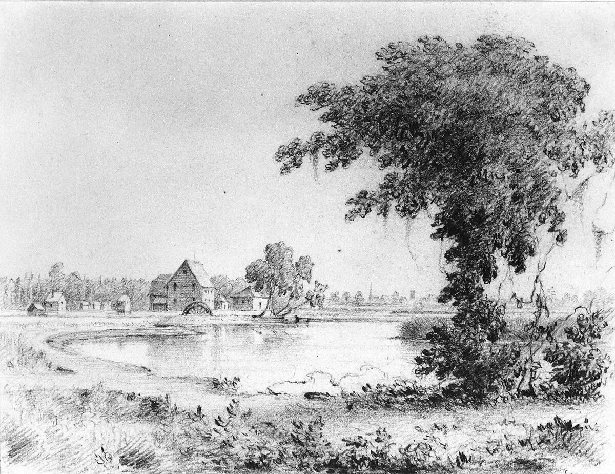 Lake Scene with Cottages (from Cropsey Album) — Thomas Addison Richards