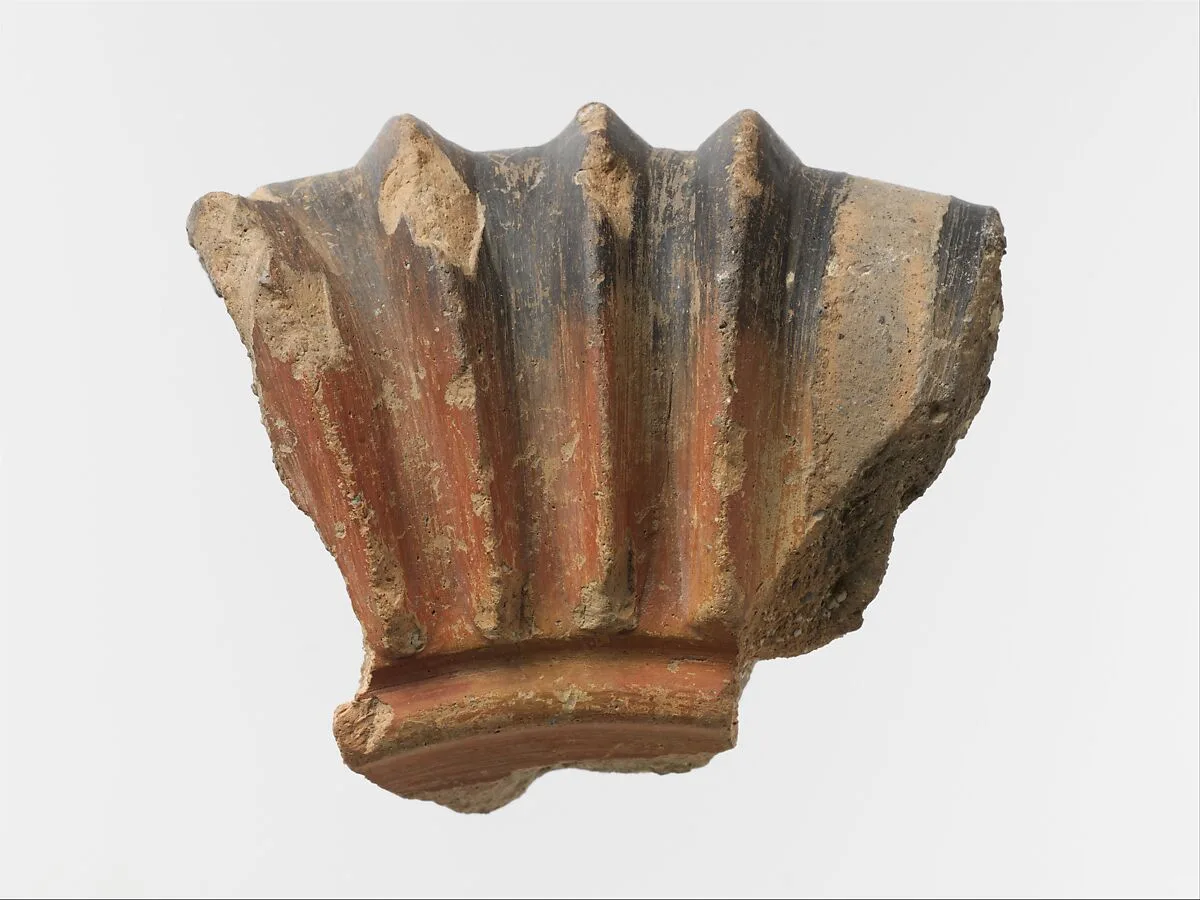Terracotta rim or handle from a large vase — Unknown
