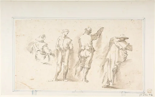 Figure Studies: Two Standing and Two Seated Men