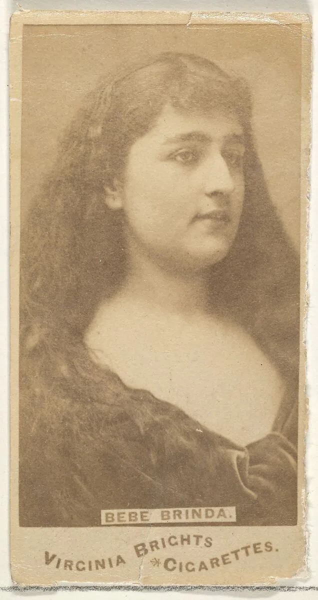 Bebe Brinda, from the Actors and Actresses series (N45, Type 1) for Virginia Brights Cigarettes — Allen & Ginter