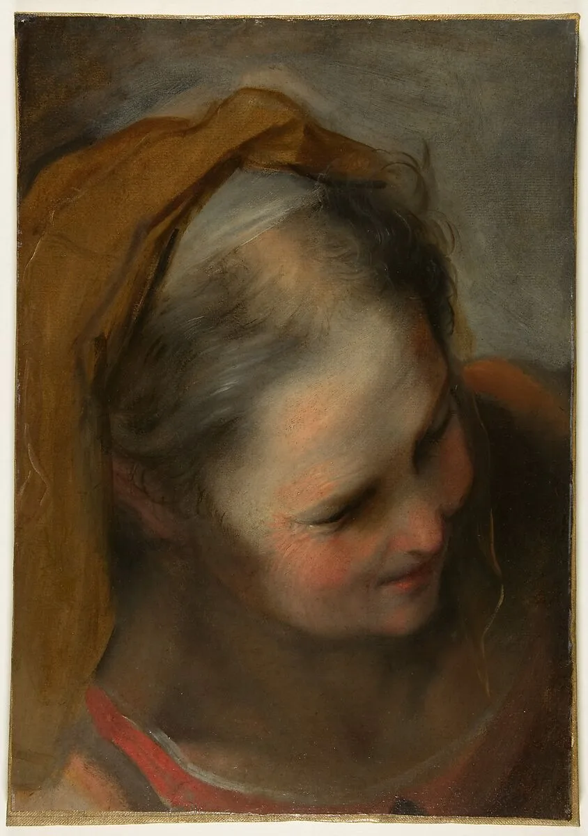Head of an Old Woman Looking to Lower Right (Saint Elizabeth) — Federico Barocci
