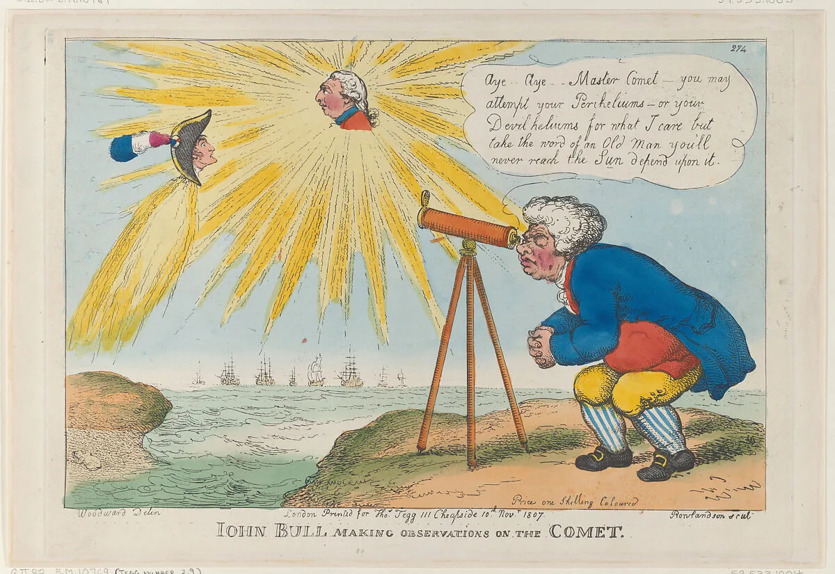 John Bull Making Observations on the Comet — Thomas Tegg|Napoléon Bonaparte|George III, King of Great Britain and Ireland|Thomas Rowlandson