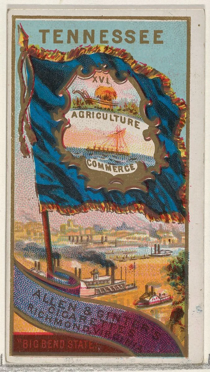 Tennessee, from Flags of the States and Territories (N11) for Allen & Ginter Cigarettes Brands — Allen & Ginter