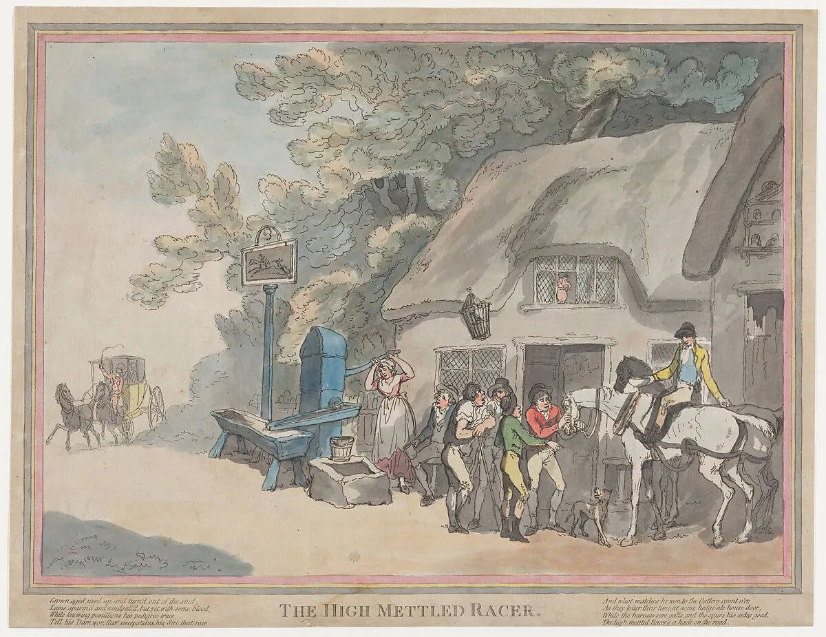 The Post Horse (from The Life of a Racehourse, or The High-Mettled Racer) — Thomas Rowlandson