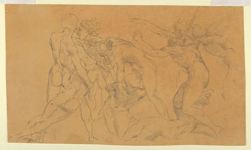 Battle Scene with a Prisoner Being Bound, after Raphael