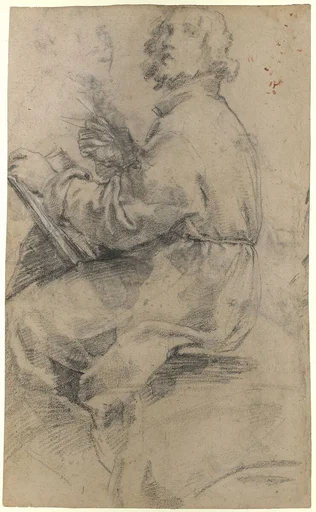 Seated Male Figure with the Head of an Onlooker (recto); Standing Male Figure in a Monk's Habit (verso)