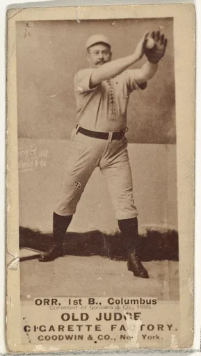 David L. "Dave" Orr, 1st Base, Cleveland, from the Old Judge series (N172) for Old Judge Cigarettes