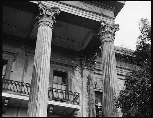 [Columns and Balcony, Belle Grove Plantation, White Castle, Louisiana]