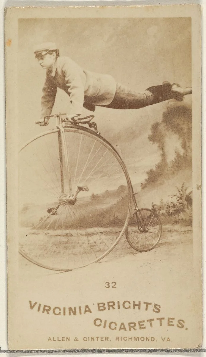 Card 32, from the Girl Cyclists series (N49) for Virginia Brights Cigarettes — Allen & Ginter