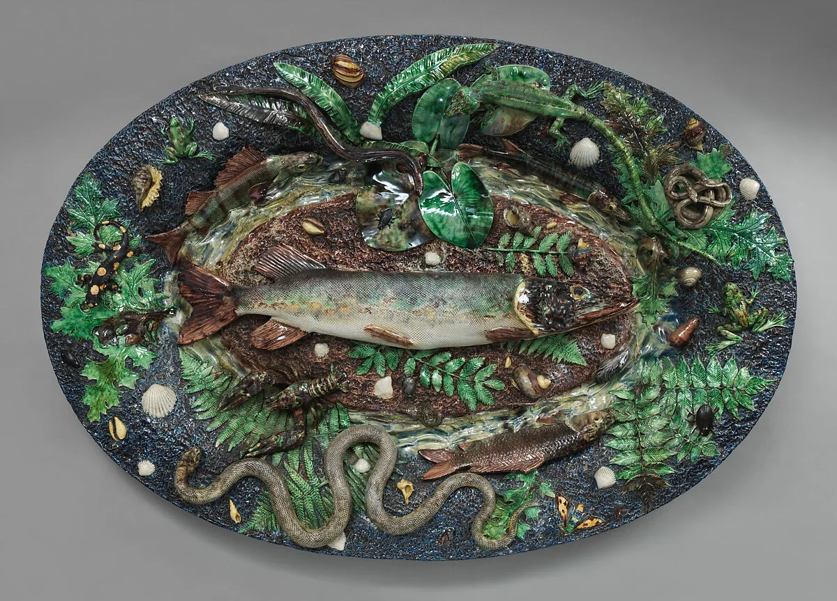 Large Platter with Fish — Victor Barbizet|Achille Barbizet