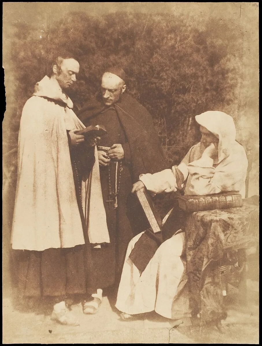 William Borthwick Johnstone, William Leighton Leitch and David Scott as "The Monks of Kennaquhair" from Sir Walter Scott's "The Abbott" — David Octavius Hill|Robert Adamson|Hill and Adamson
