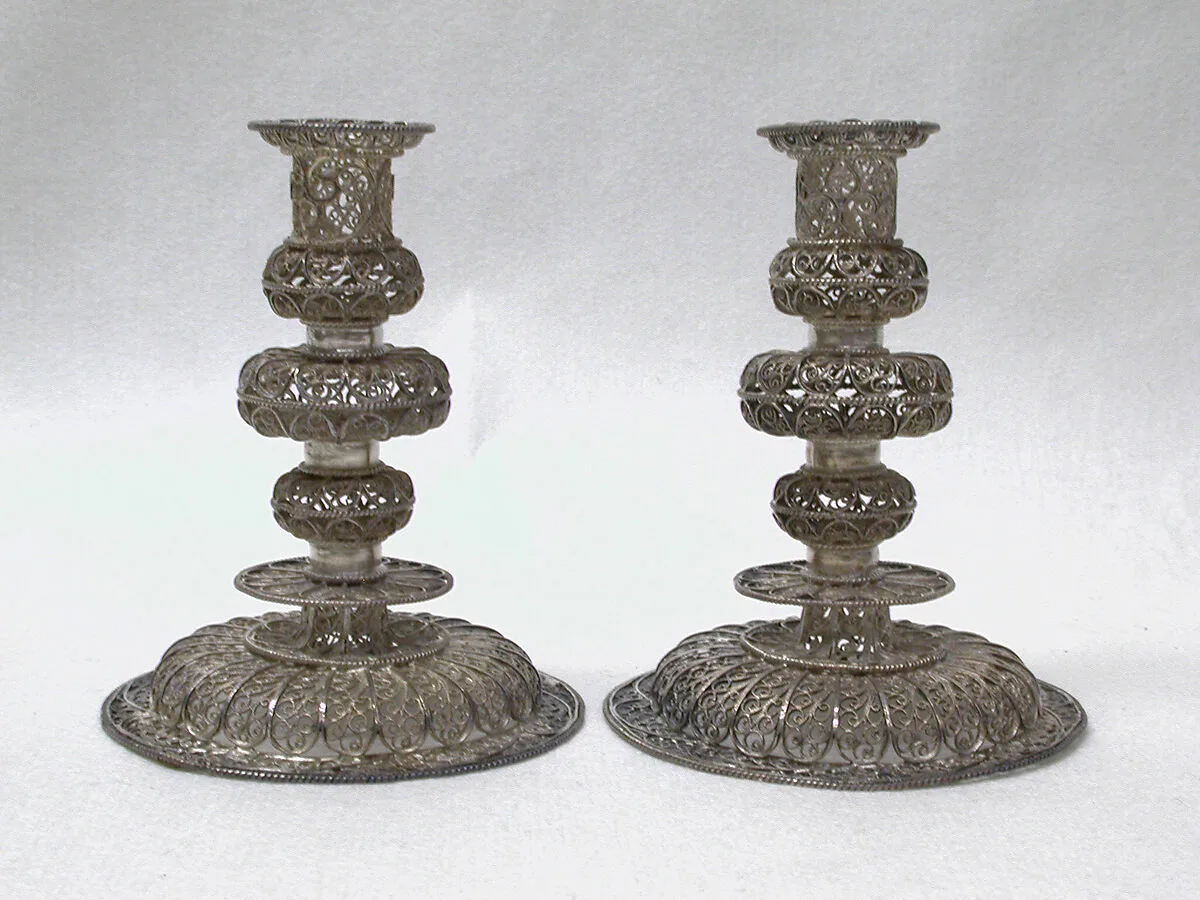 Miniature candlestick (one of a pair) (part of a set) — Unknown