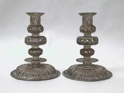 Miniature candlestick (one of a pair) (part of a set)