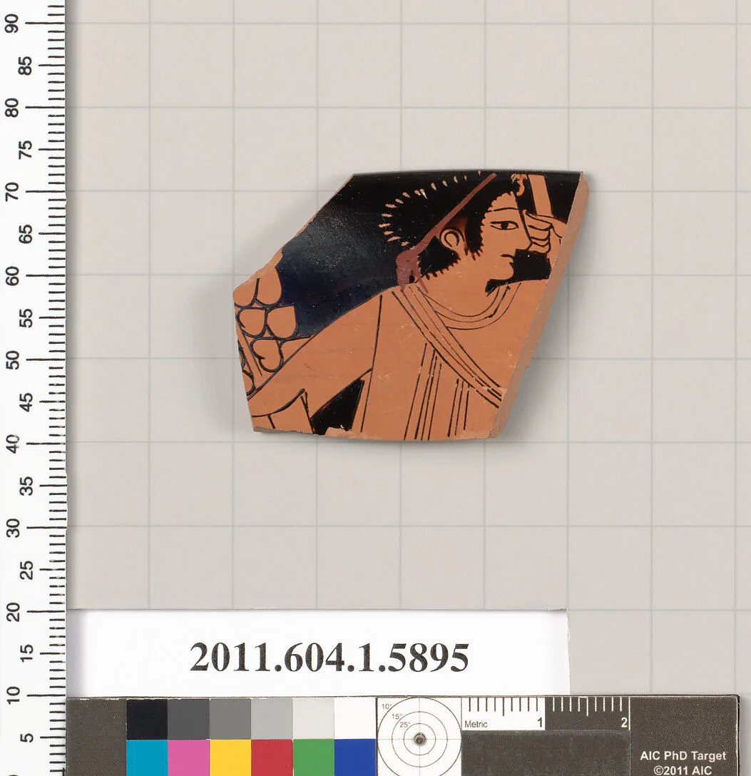 Terracotta rim fragment of a kylix (drinking cup) — Epiktetos