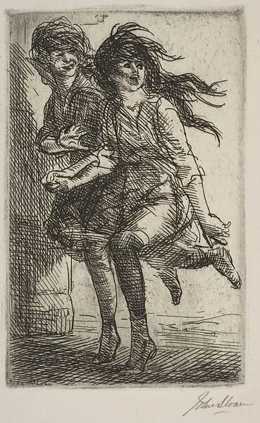 Girls Running — John Sloan