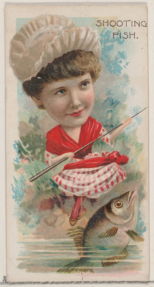 Shooting Fish, from the series Fishers and Fish (N74) for Duke brand cigarettes — W. Duke, Sons & Co.|Knapp & Company