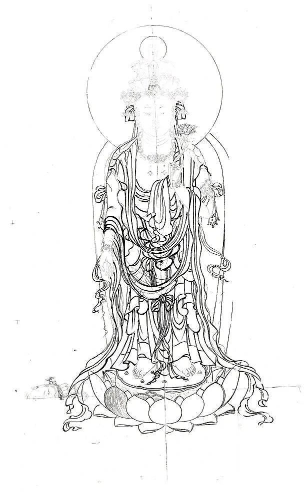 十一面観音像下絵|Drawing of Eleven-headed Kannon — Unknown