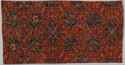 Fragment of a Carpet with Quatrefoil Design