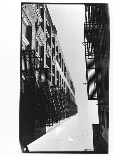 [Architectural Study: View Upwards of Fire Escapes, New York City]