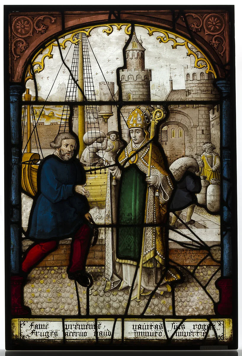 Glass Panel of Saint Nicholas — Jacob Cornelisz van Oostsanen