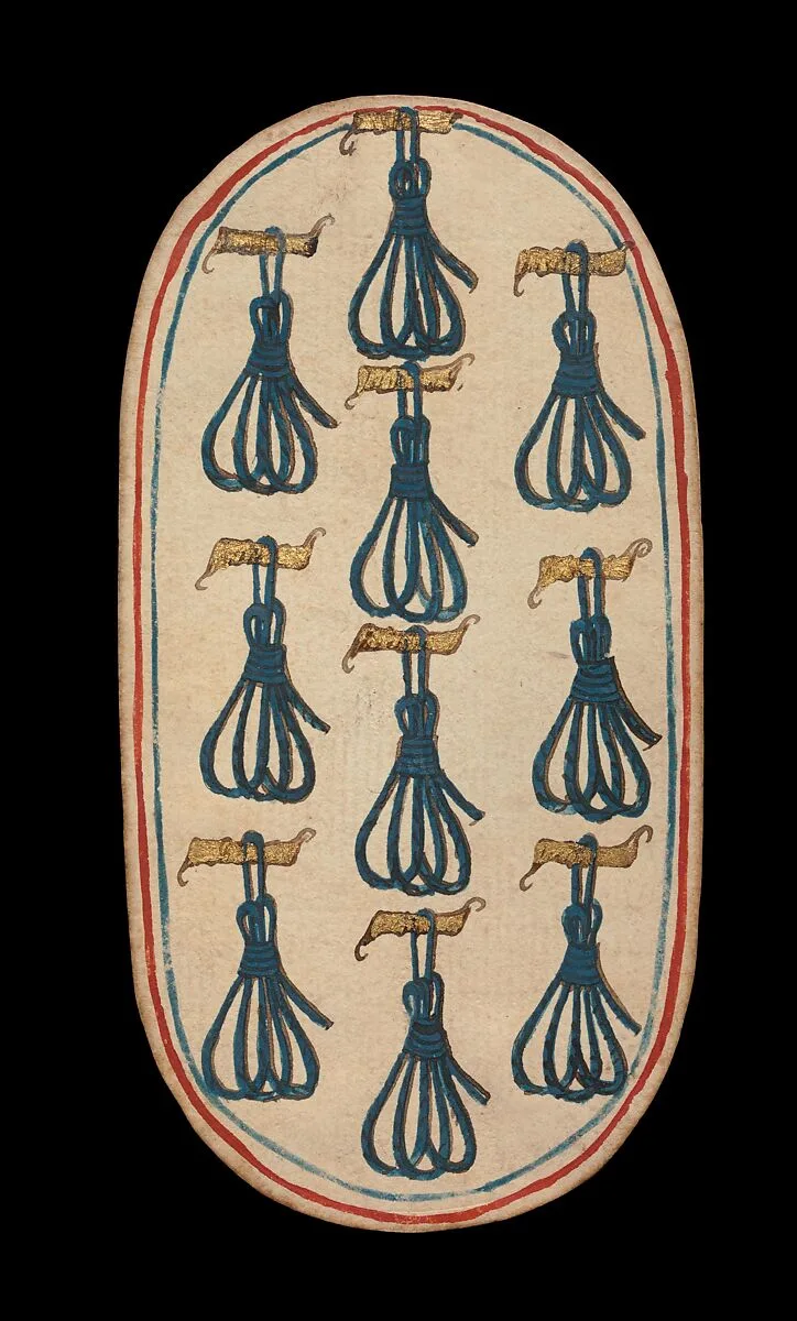 10 of Tethers, from The Cloisters Playing Cards — Unknown