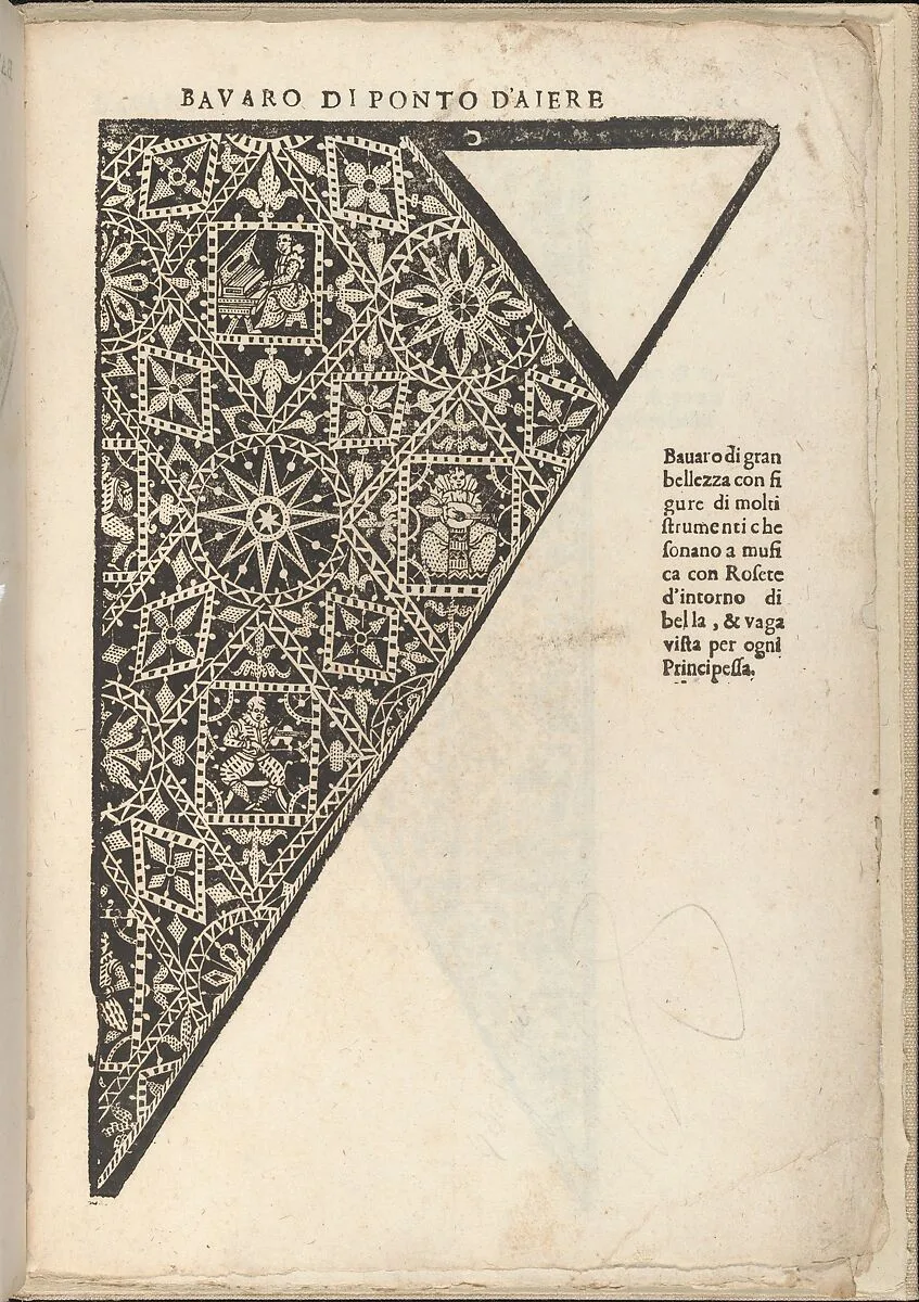 Ornamento nobile...Fatta da Lucretia Romana (Libro V of the Corona), page 11 (recto) — Alessandro de' Vecchi|Cesare Vecellio