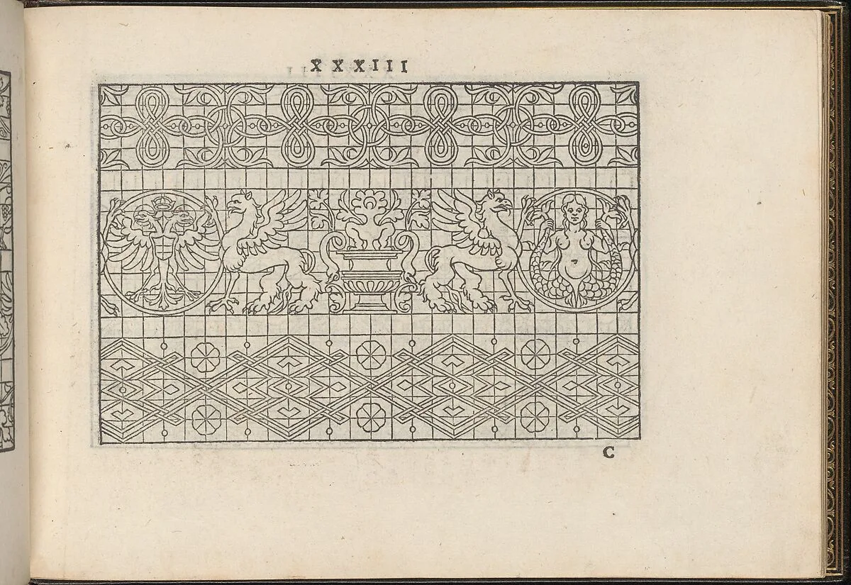 La Vera Perfettione del Disegno di varie sorti di recami, page 17 (recto) — Giovanni Ostaus|Giuseppe Salviati (Giuseppe Porta, called Il Salviati)