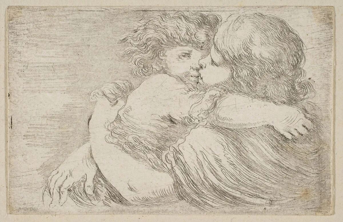 Two Children Embrace — Stefano della Bella