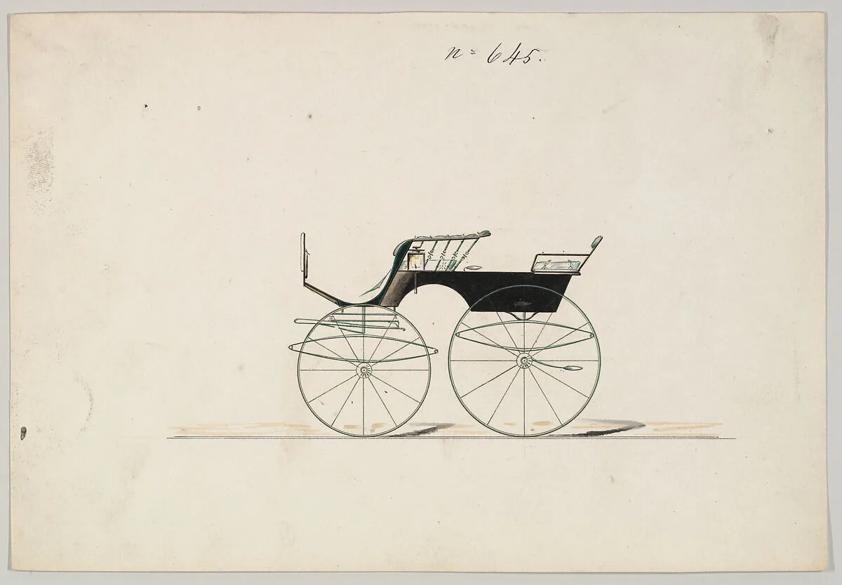 Design for 4 seat Phaeton, no top, no. 645 — Brewster & Co.