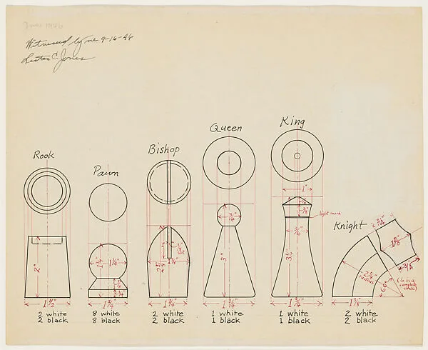 Design for Chess Pieces — Man Ray